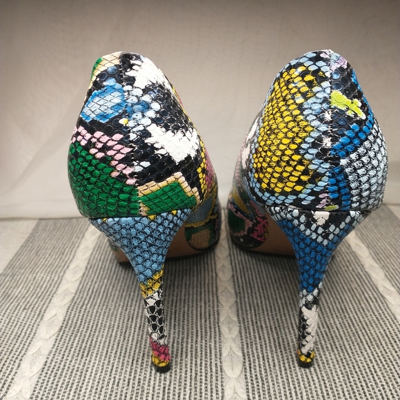 Unilady multicolor snakeskin heels womens size 8.5 - Picture 4 of 5